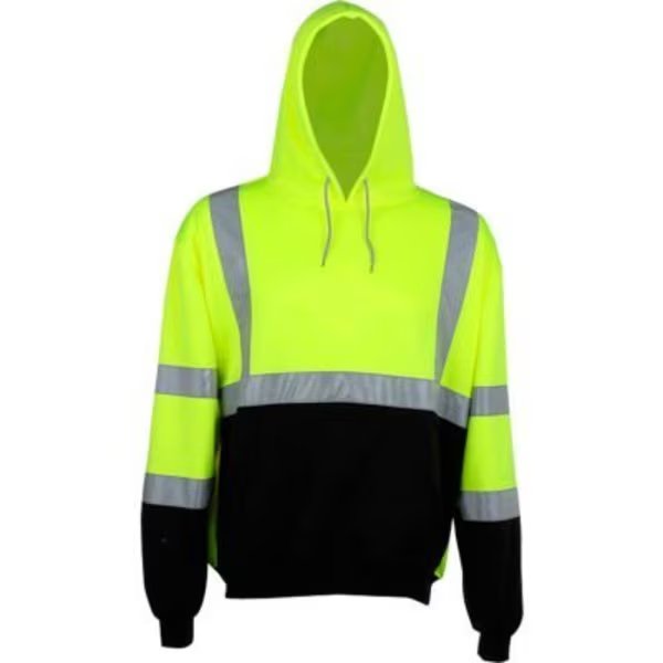 GSS Safety 7001 Class 3 Pullover Fleece Sweatshirt with Black Bottom, Lime, 4XL, Gss Safety, Mfr#: 7001-4XL